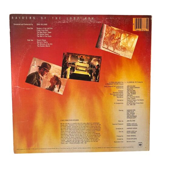 RAIDERS OF THE LOST ARK - ORIGINAL MOTION PICTURE SOUNDTRACK - VINYL RECORD 1981 - Picture 2 of 6